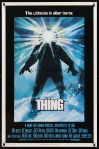 1g718 THING 1sh '82 John Carpenter, cool sci-fi horror art, the ultimate in alien terror