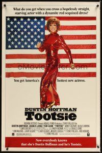 1g731 TOOTSIE video 1sh '82 cross-dressing Dustin Hoffman as himself & in drag!