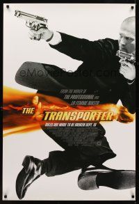 1g736 TRANSPORTER int'l style A advance DS 1sh '02 cool action image of Jason Stratham w/two guns!