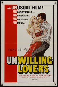 1g750 UNWILLING LOVERS 1sh '77 uncompromising, unbelievable, great art of very sexy Jody Maxwell!