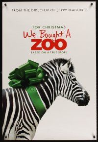 1g775 WE BOUGHT A ZOO style A teaser DS 1sh '11 Cameron Crowe directed, zebra in ribbon!