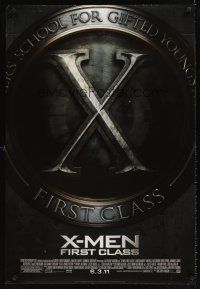 1g801 X-MEN: FIRST CLASS style B advance DS 1sh '11 James McAvoy, Fassbender, Marvel sci-fi