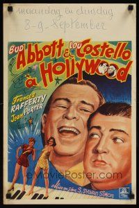 1h268 ABBOTT & COSTELLO IN HOLLYWOOD Belgian '45 cool different art of Bud & Lou + sexy dancers!
