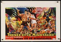 1h299 MINOTAUR Belgian '60 art of barechested gladiator Bob Mathias & sexy Rosanna Schiaffino!