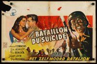1h318 SUICIDE BATTALION Belgian '58 cool art of fighting World War II soldier, to hell with orders!