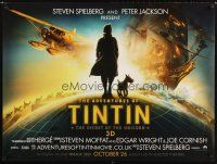1h105 ADVENTURES OF TINTIN teaser DS British quad '11 Spielberg's version of the Belgian comic!