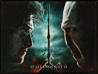 1h135 HARRY POTTER & THE DEATHLY HALLOWS: PART 2 teaser DS British quad '11 Radcliffe & Fiennes!