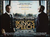 1h143 KING'S SPEECH DS British quad '10 Colin Firth, Helena Bonham Carter, Geoffrey Rush!