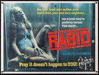 1h163 RABID British quad '77 gruesome image of girl dead in refrigerator, Cronenberg directed!