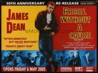 1h164 REBEL WITHOUT A CAUSE advance British quad R05 James Dean was a bad boy from a good family!
