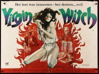 1h187 VIRGIN WITCH British quad '72 Ann Michelle, occult horror, sexy art of nearly naked girl!