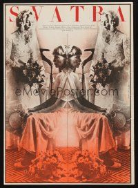 1h526 WEDDING Czech 11x16 '80 Robert Altman, different mirror image art by Zdenek Ziegler!