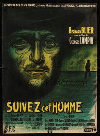 1h233 FOLLOW THAT MAN French 23x32 '53 Georges Lampin's Suivez cet homme, cool artwork!