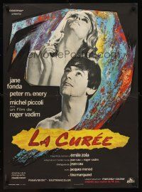 1h234 GAME IS OVER French 23x32 '67 Roger Vadim's La Curee, Jane Fonda, Peter McEnery, Barnoux art