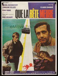 1h245 THIS MAN MUST DIE French 23x32 '69 Claude Chabrol's Que al bete meure!
