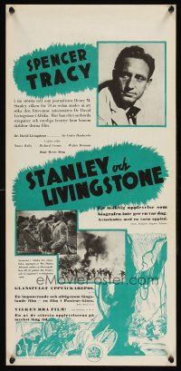 1h061 STANLEY & LIVINGSTONE Swedish stolpe '39 Spencer Tracy as the explorer of unknown Africa!