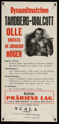 1h062 TANDBERG-WALCOTT/RANGE LAW Swedish stolpe '49 boxing documentary & western double-bill!