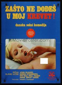 1h342 COME TO MY BEDSIDE Yugoslavian '75 super close up of sexy naked Danish blonde!