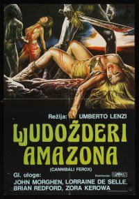 1h363 MAKE THEM DIE SLOWLY Yugoslavian '87 Umberto Lenzi's Cannibal Ferox, wild torture art!