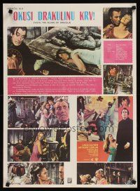 1h381 TASTE THE BLOOD OF DRACULA Yugoslavian '70 different montage of vampire Christopher Lee!