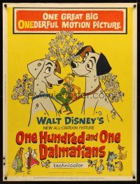 1j261 ONE HUNDRED & ONE DALMATIANS 30x40 '61 most classic Walt Disney canine family cartoon!