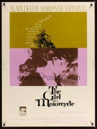 1j245 GIRL ON A MOTORCYCLE 30x40 '68 sexy biker Marianne Faithfull is Naked Under Leather!