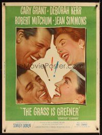 1j246 GRASS IS GREENER 30x40 '61 Cary Grant, Deborah Kerr, Robert Mitchum, Jean Simmons!