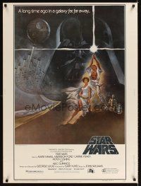 1j267 STAR WARS style A 30x40 '77 George Lucas classic sci-fi epic, art by Tom Jung!