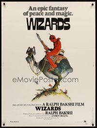 1j281 WIZARDS style A 30x40 '77 Ralph Bakshi directed animation, cool fantasy art by William Stout!