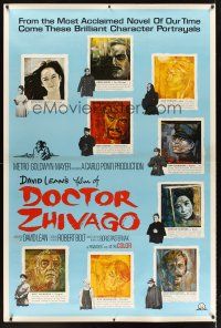 1j165 DOCTOR ZHIVAGO 40x60 '65 David Lean, cool art portraits of 9 top stars by M. Piotrowski!