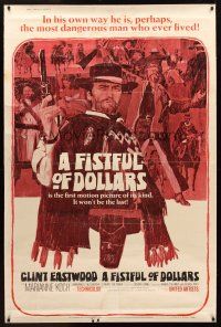 1j169 FISTFUL OF DOLLARS 40x60 '67 Sergio Leone, Clint Eastwood is perhaps the most dangerous man!