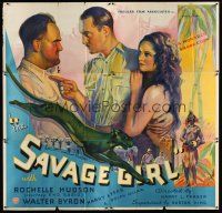 1j014 SAVAGE GIRL 6sh '32 sexy African jungle native Rochelle Hudson is wanted by two men!
