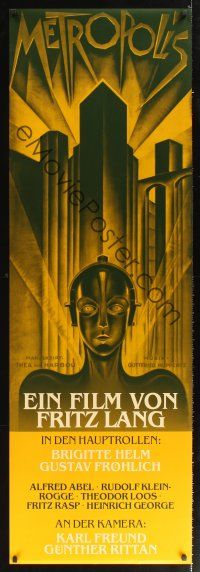 1j202 METROPOLIS commercial poster '90s Fritz Lang classic, Heinz Schulz-Neudamm art of female robot