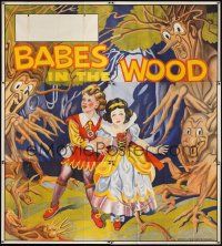 1j017 BABES IN THE WOOD English 6sh '30s stone litho of female hero finding lost kids!
