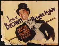 1j041 BRIGHT LIGHTS 1/2sh '35 wonderful art of Joe E. Brown in tux with top hat & cane!