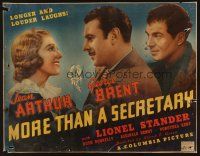 1j042 MORE THAN A SECRETARY style A 1/2sh '36 Lionel Stander, George Brent romances Jean Arthur!