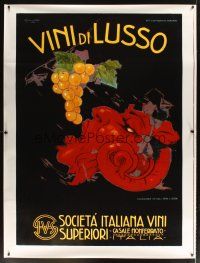1j141 VINI DI LUSSO reproduction Italian 50x65 '90s wonderful art of satyr eating ripe grapes!