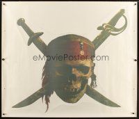1j149 PIRATES OF THE CARIBBEAN static cling poster '03 huge skull & crossed swords!