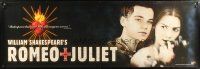 1j146 ROMEO & JULIET video paper banner '96 Leonardo DiCaprio, Claire Danes, Shakespeare!