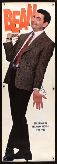 1j148 BEAN static cling poster '97 full-length wacky Rowan Atkinson in Hollywood!