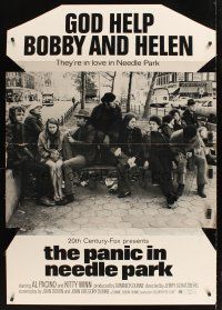 1j079 PANIC IN NEEDLE PARK standee '71 Al Pacino & Kitty Winn, heroin addicts in love!