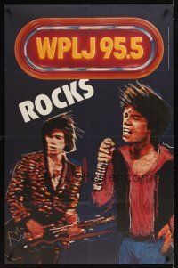 1j133 WPLJ 95.5 ROCKS JAGGER/RICHARDS half subway '81 art of Rolling Stones Mick & Keith!