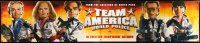 1j222 TEAM AMERICA: WORLD POLICE 2 piece vinyl banner '04 Parker & Matt Stone marionette action!