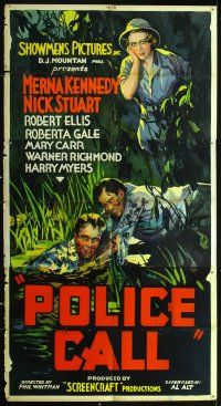 1k030 POLICE CALL 3sh '33 Nick Stuart, who looks like Bruce Hershenson, saves man in swamp!