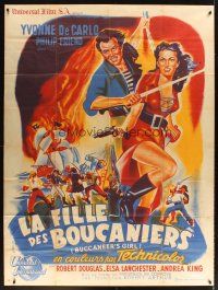 1k561 BUCCANEER'S GIRL French 1p '50 different art of sexy Yvonne DeCarlo & Friend by Belinsky!