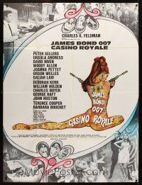 1k567 CASINO ROYALE French 1p '67 Bond spy spoof, sexy psychedelic Kerfyser art + photo montage!