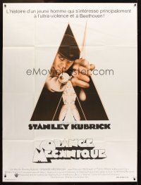1k577 CLOCKWORK ORANGE French 1p R70s Stanley Kubrick classic, art of Malcolm McDowell by Castle!