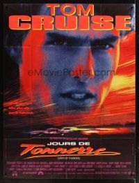1k591 DAYS OF THUNDER French 1p '90 super close image of angry NASCAR race car driver Tom Cruise!