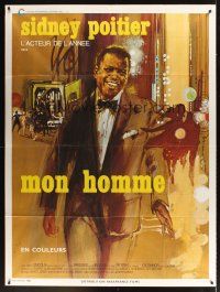 1k631 FOR LOVE OF IVY French 1p '68 Daniel Mann, cool art of Sidney Poitier by Roger Boumendil!