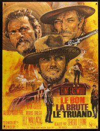 1k642 GOOD, THE BAD & THE UGLY French 1p R70s Clint Eastwood, Van Cleef, Sergio Leone, Mascii art!